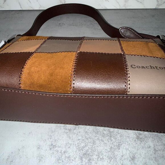 NWT COACHTOPIA Tan Small Patchwork Shoulder Bag CFF99 - Picture 5 of 8